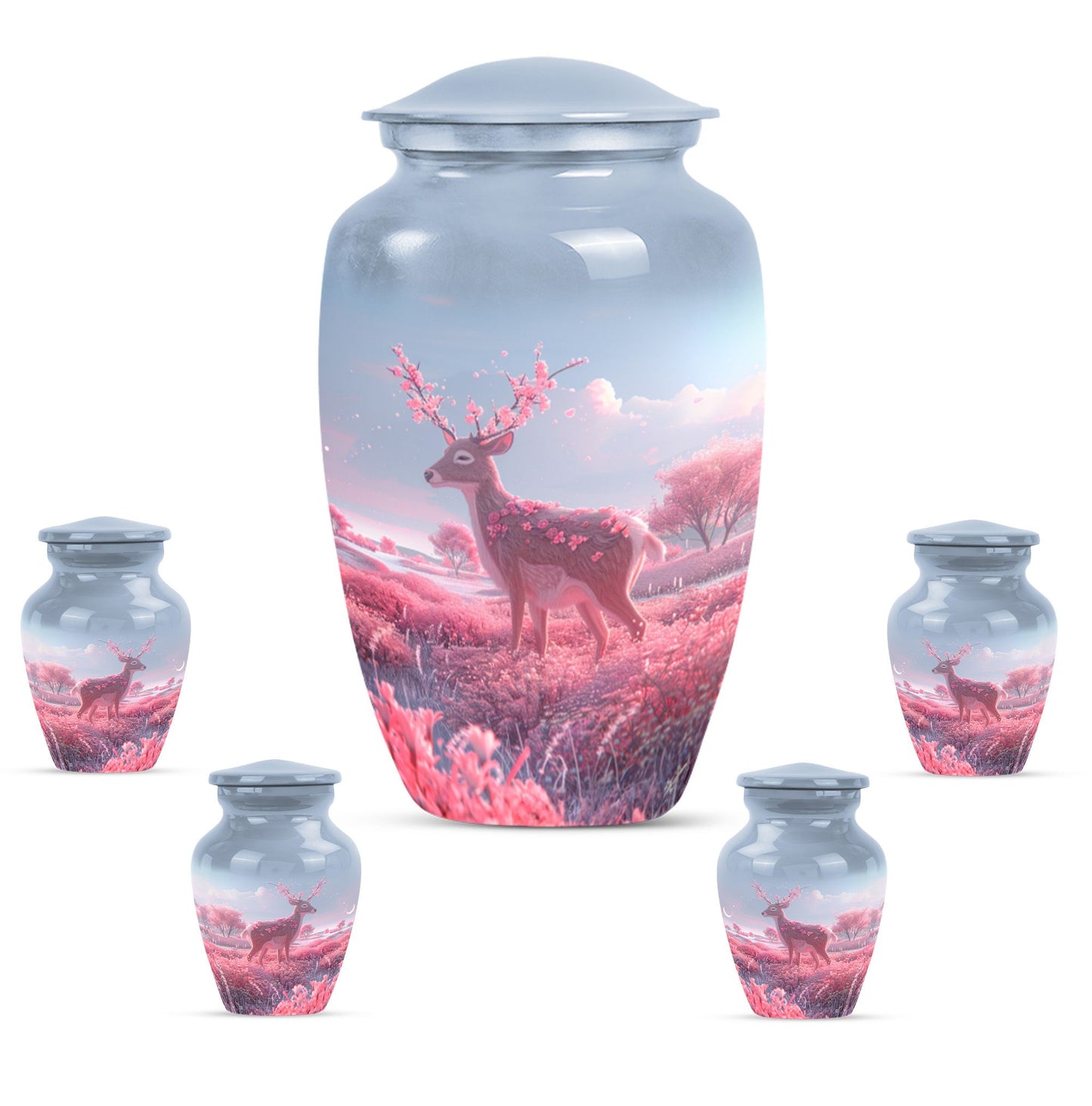 10-inch Classic Gramophone-themed Deer Urn for Human Ashes