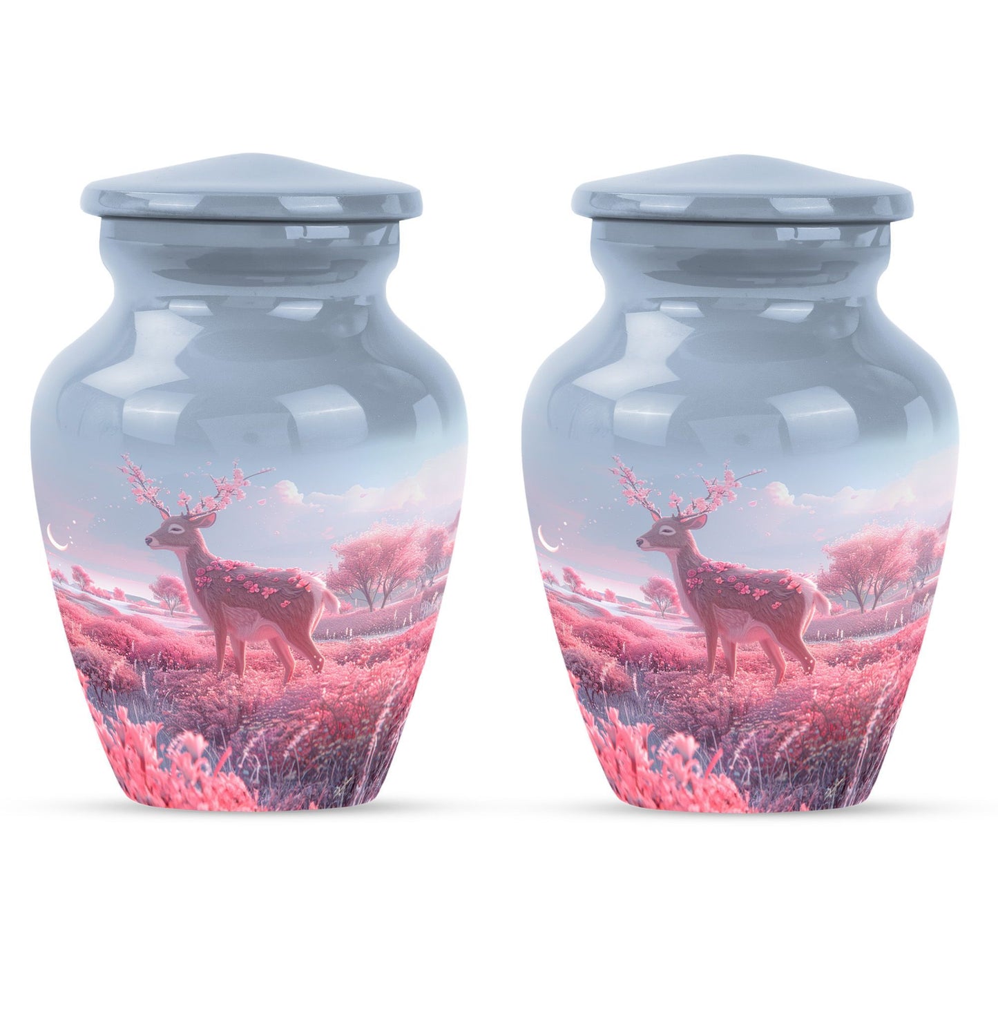 10-inch Classic Gramophone-themed Deer Urn for Human Ashes