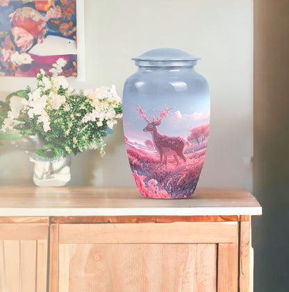 10-inch Classic Gramophone-themed Deer Urn for Human Ashes
