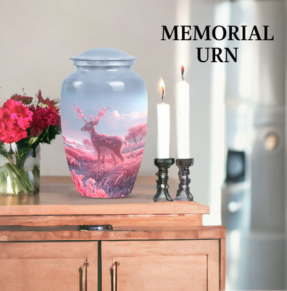 10-inch Classic Gramophone-themed Deer Urn for Human Ashes