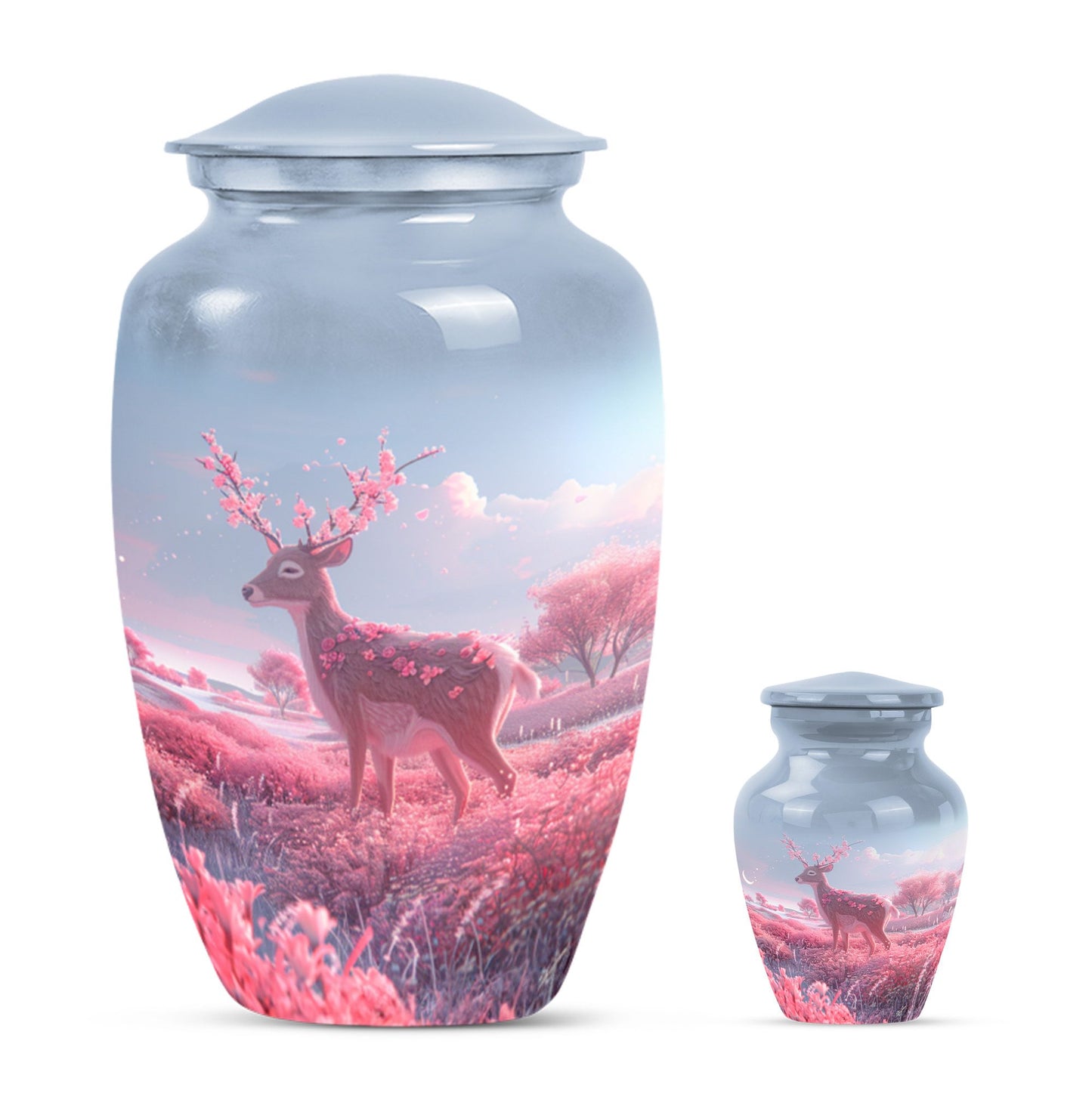 10-inch Classic Gramophone-themed Deer Urn for Human Ashes