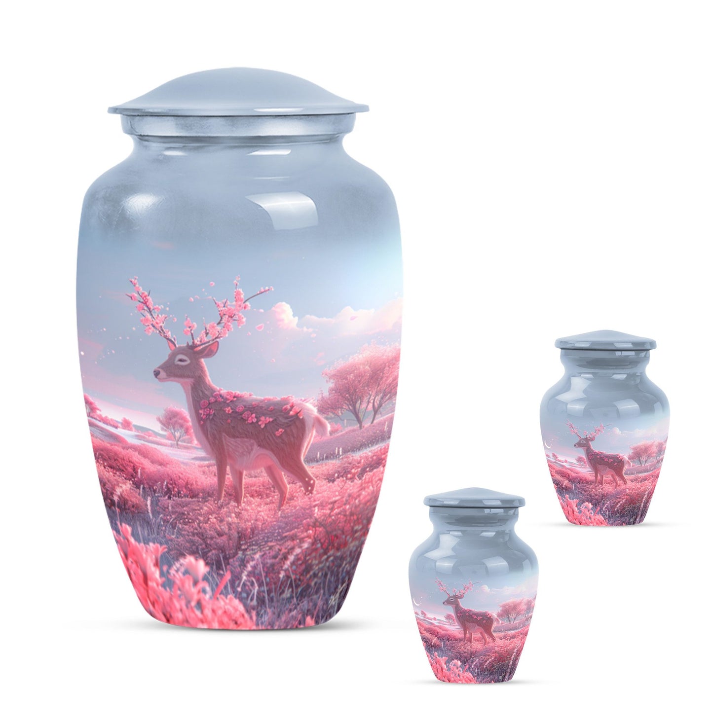 10-inch Classic Gramophone-themed Deer Urn for Human Ashes
