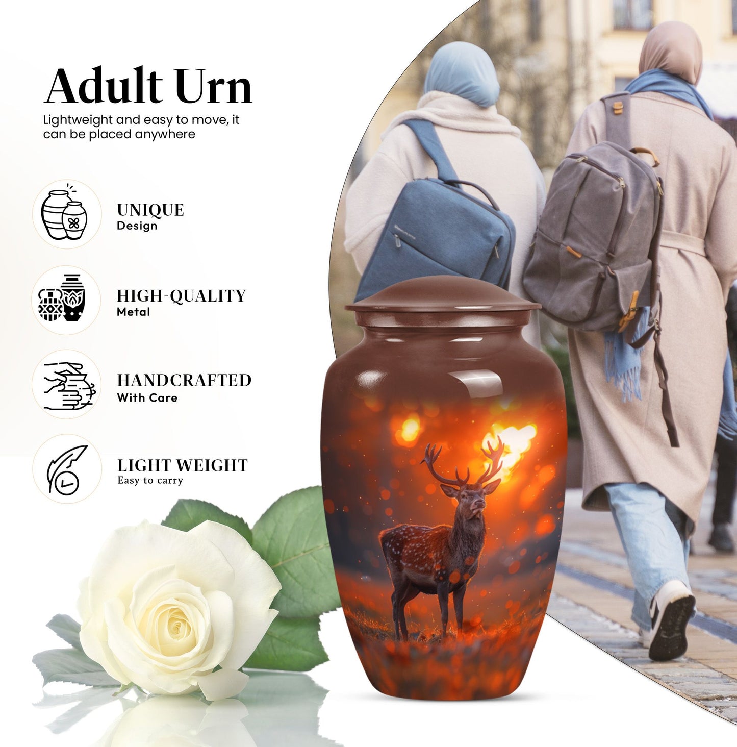 Classic 10 inch deer urn as a gramophone Theme.
