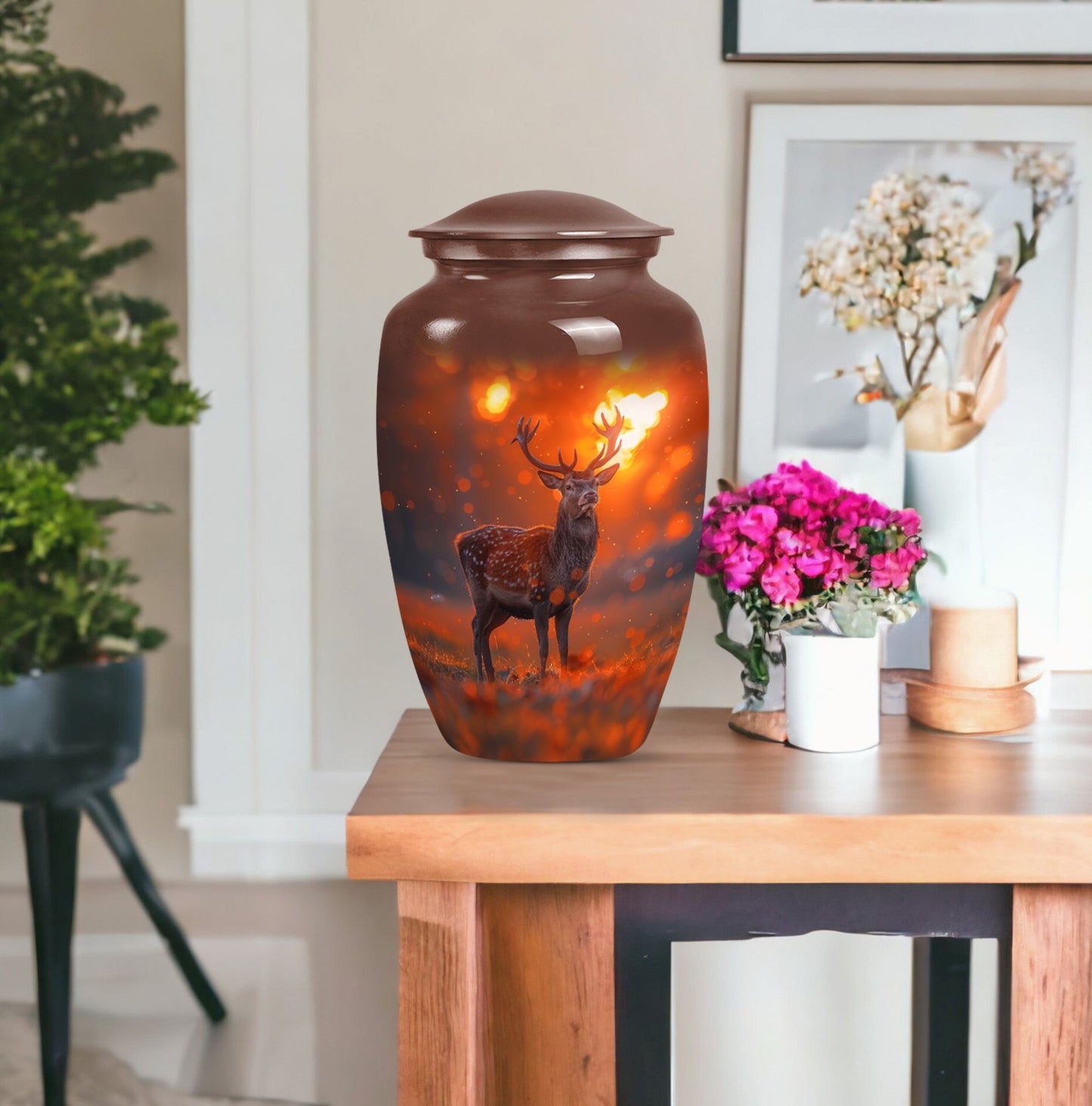 Classic 10 inch deer urn as a gramophone Theme.