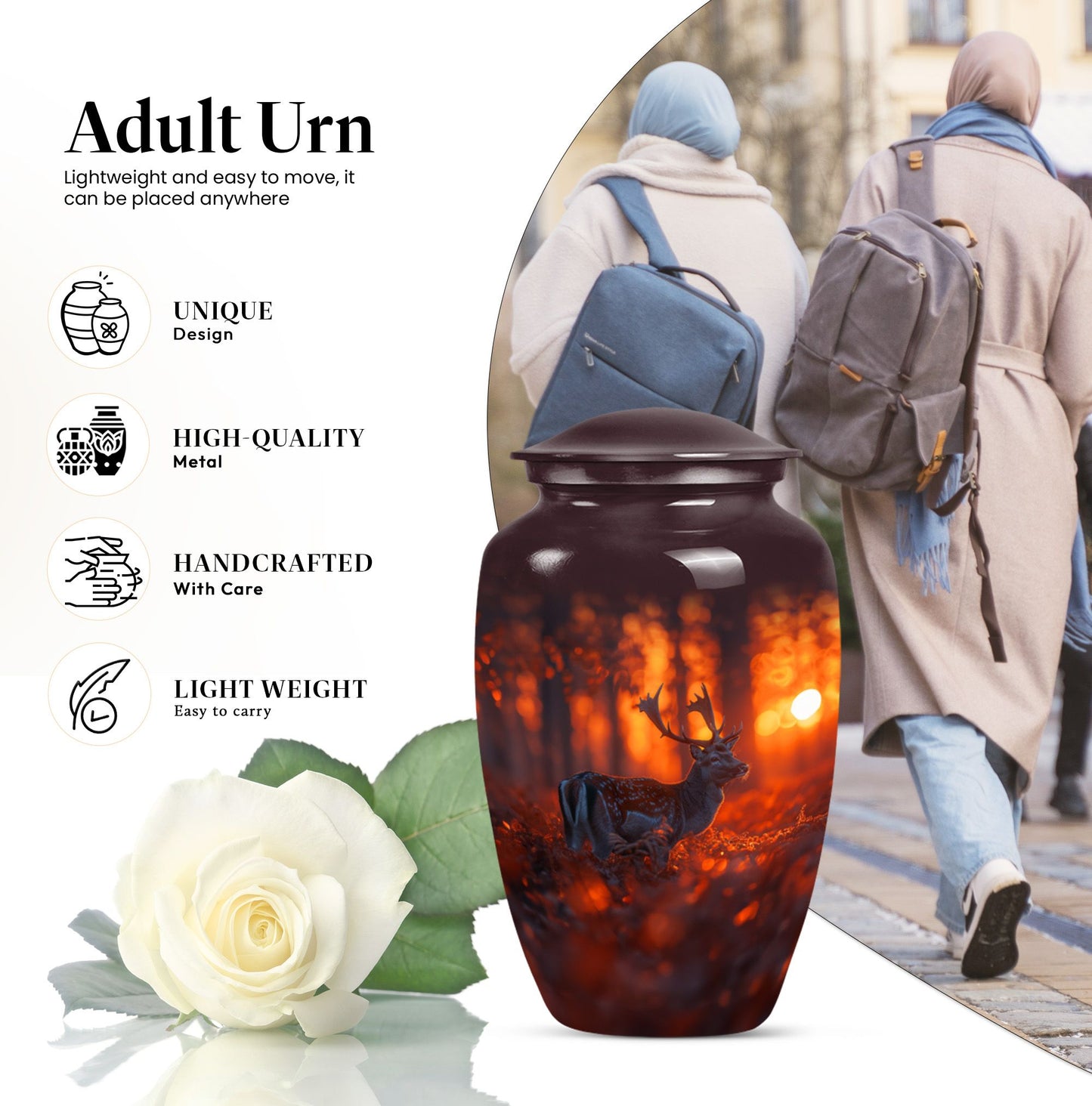 deer urn for human ashes, 