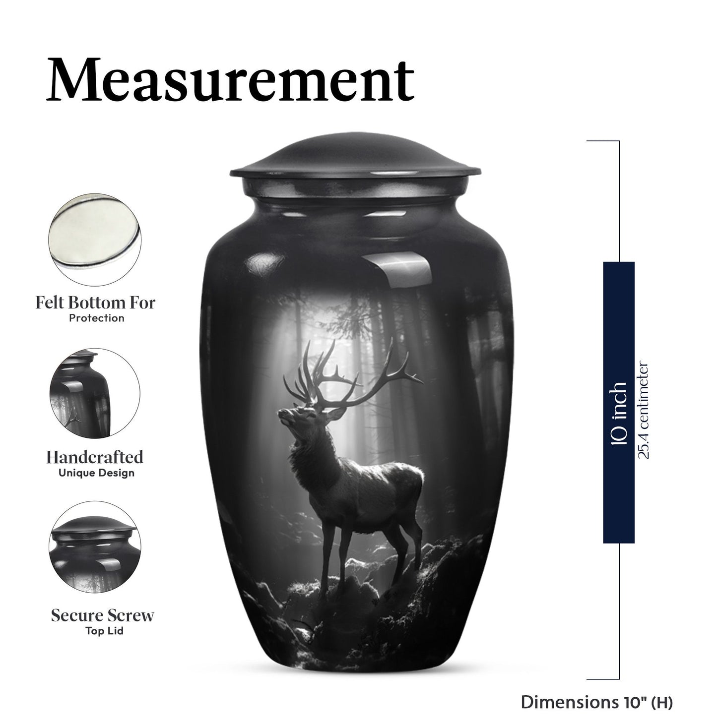 large deer urn for adult human ashes