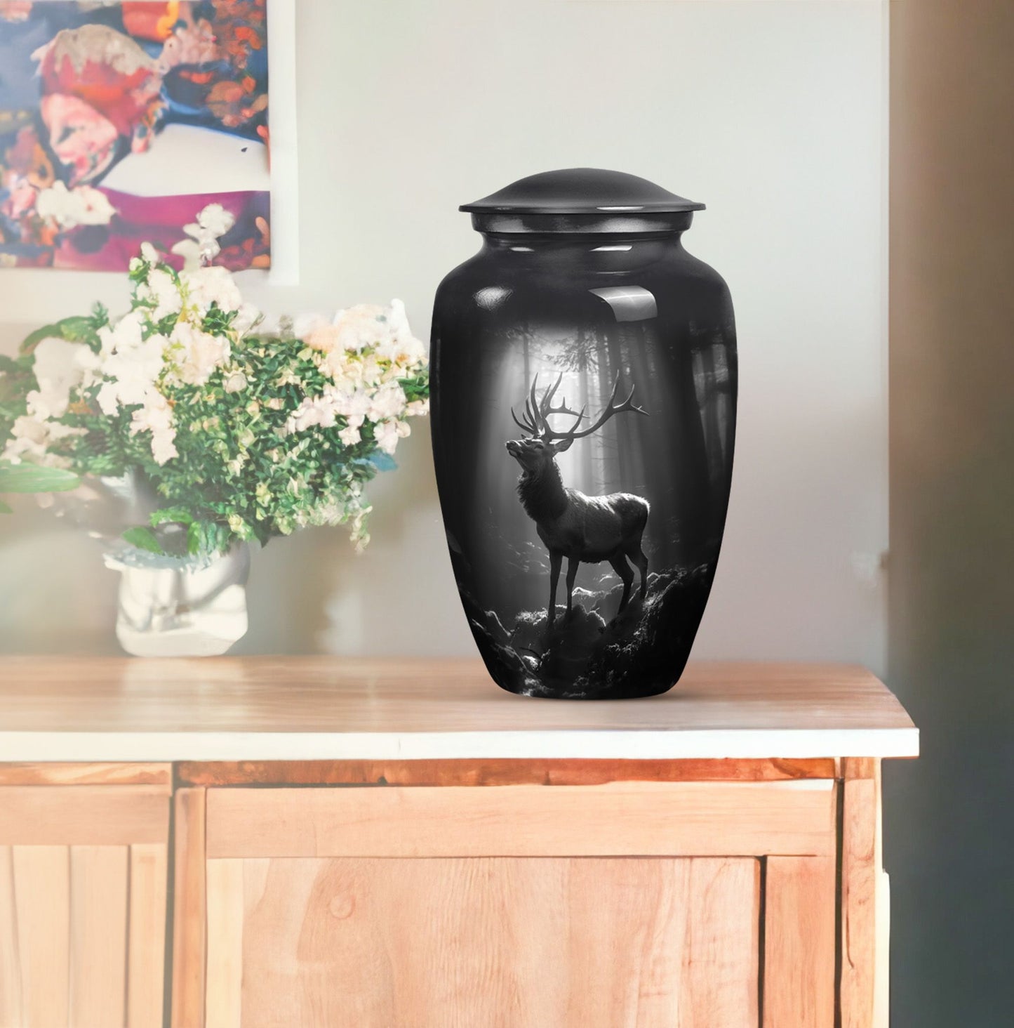 large deer urn for adult human ashes