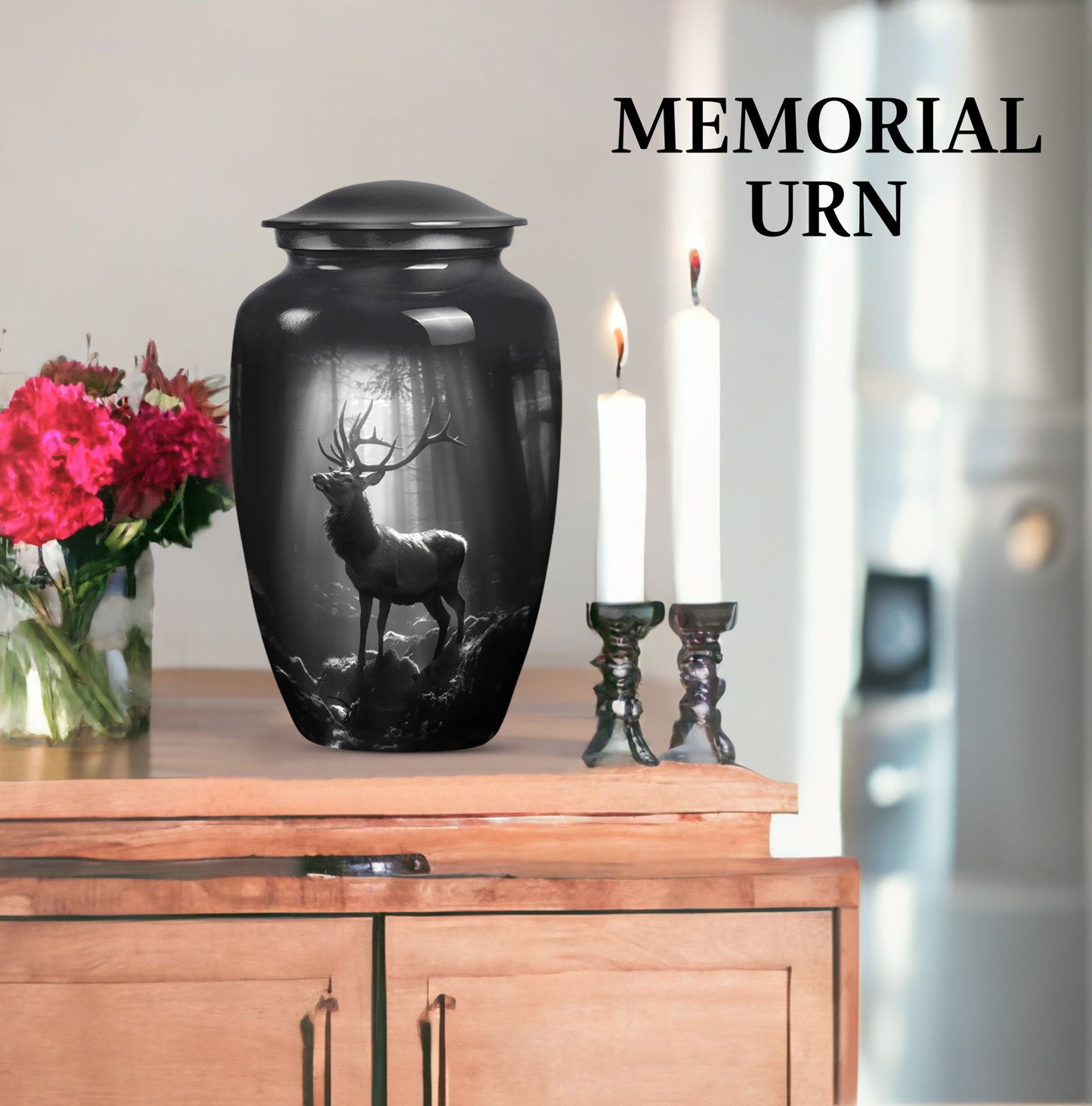 large deer urn for adult human ashes
