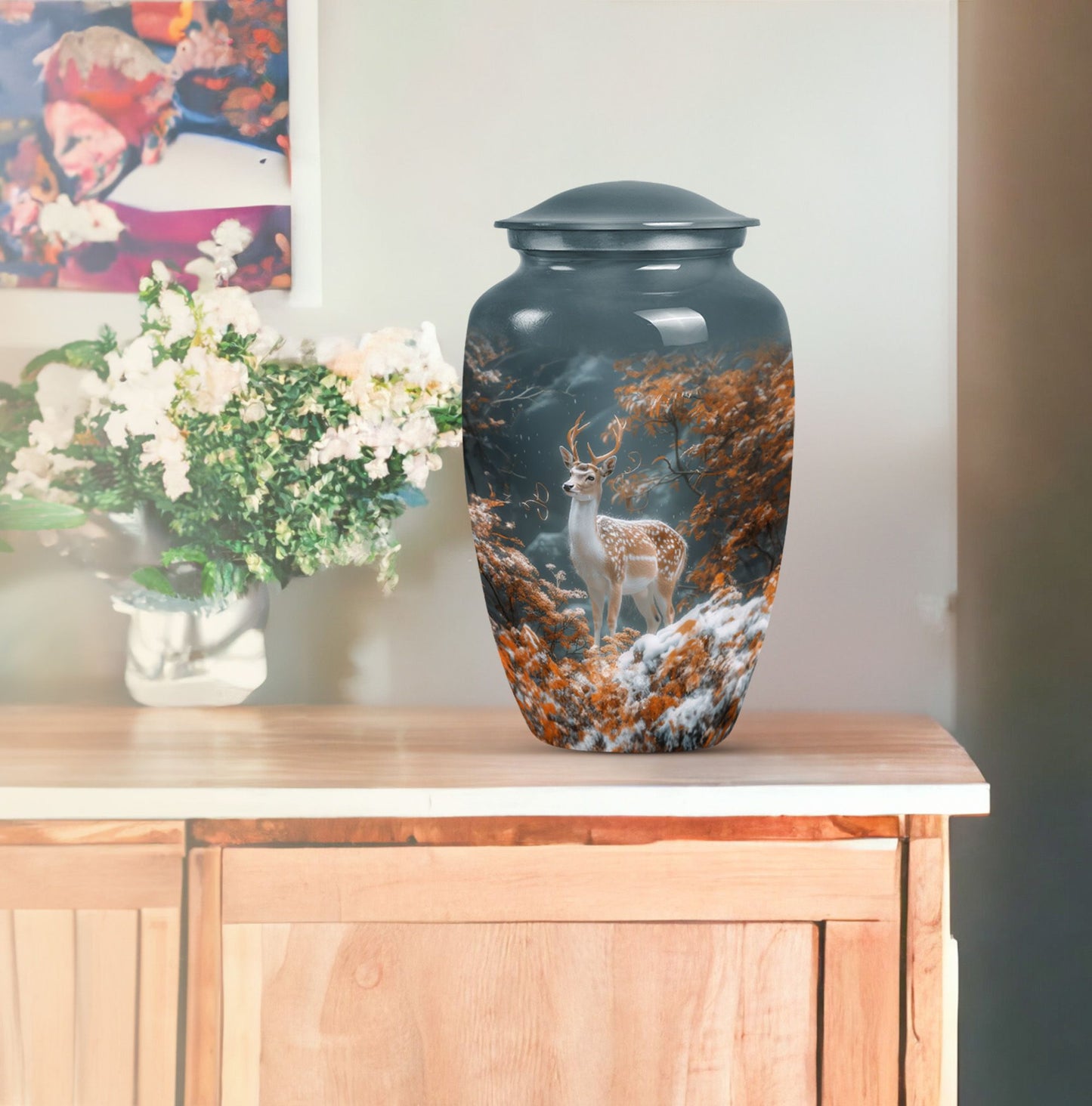 Classic 10 Inch Deer Urn for female ashes.
