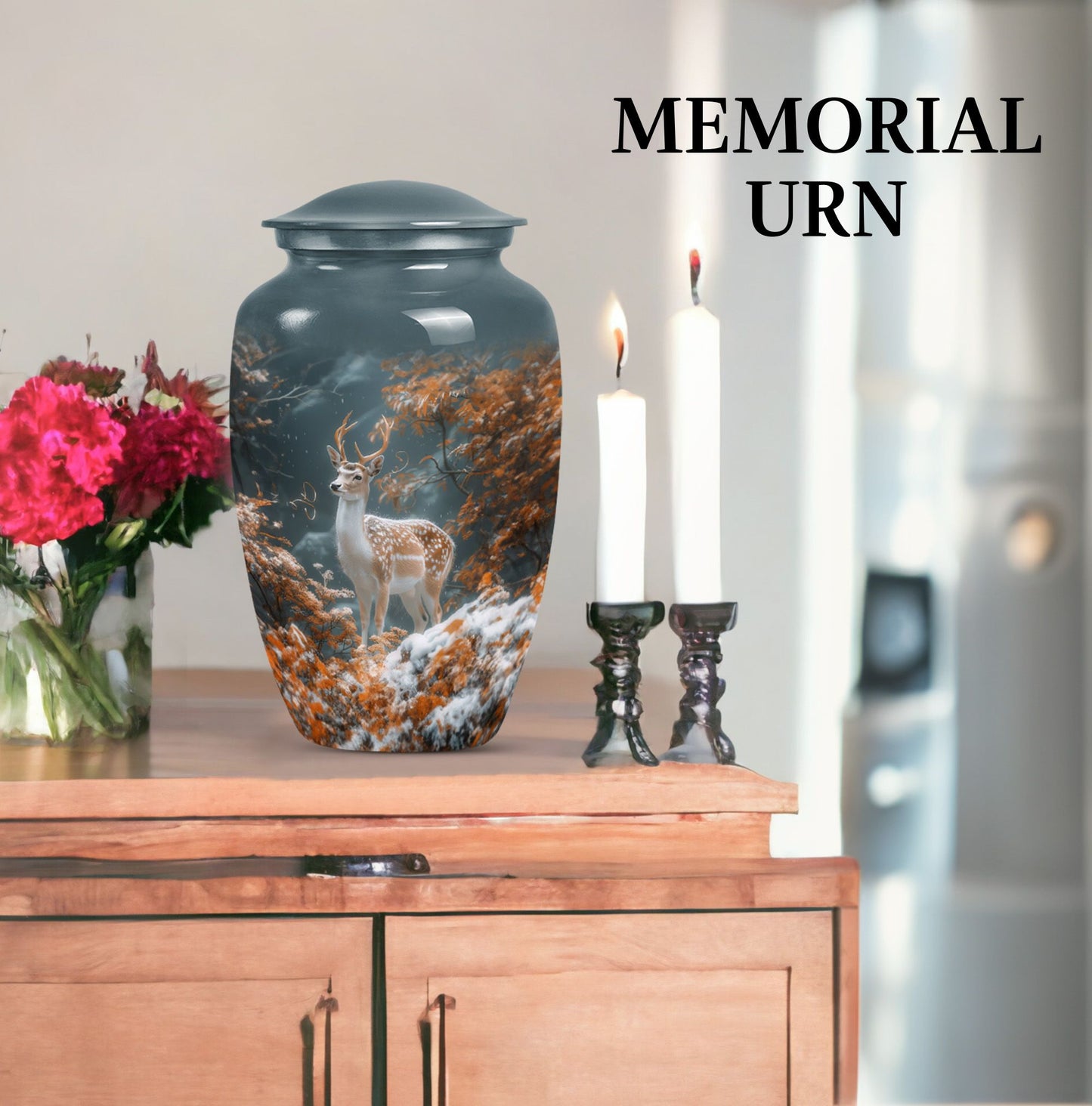 Classic 10 Inch Deer Urn for female ashes.