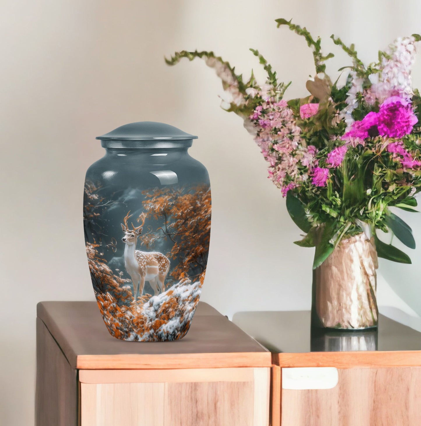 Classic 10 Inch Deer Urn for female ashes.