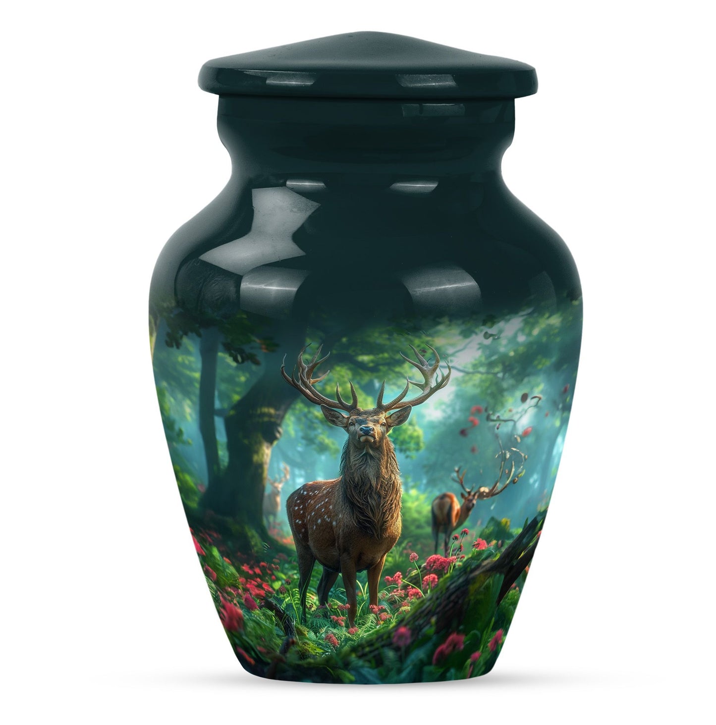 Classic Gramophone themed Deer Urn for human ashes.