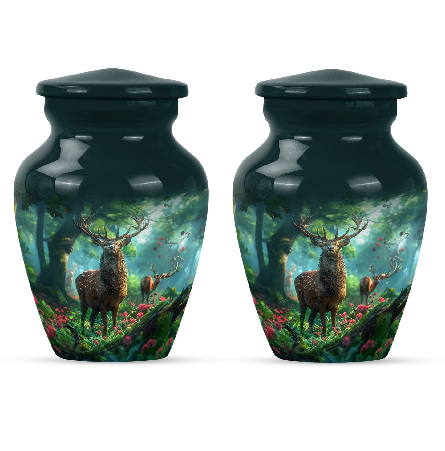 Classic Gramophone themed Deer Urn for human ashes.