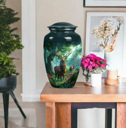 Classic Gramophone themed Deer Urn for human ashes.