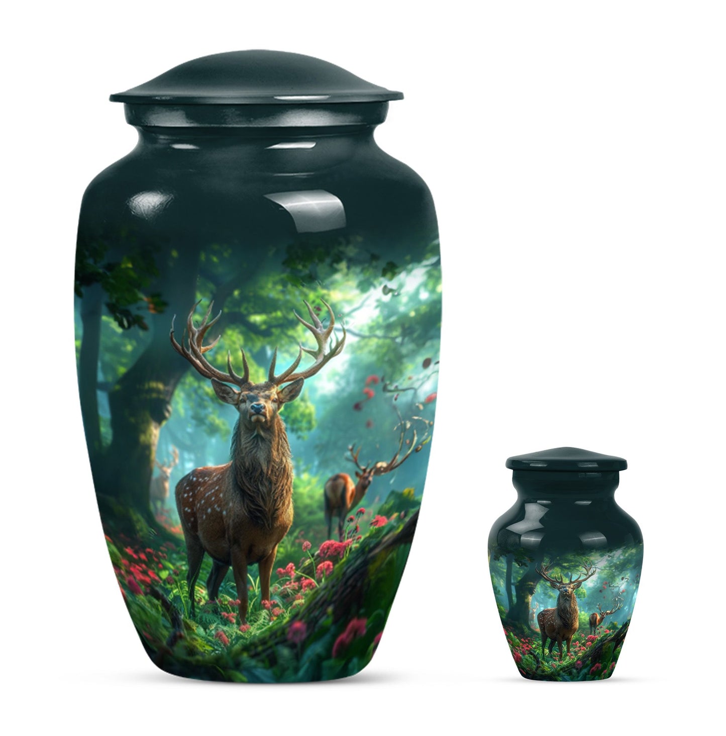 Classic Gramophone themed Deer Urn for human ashes.