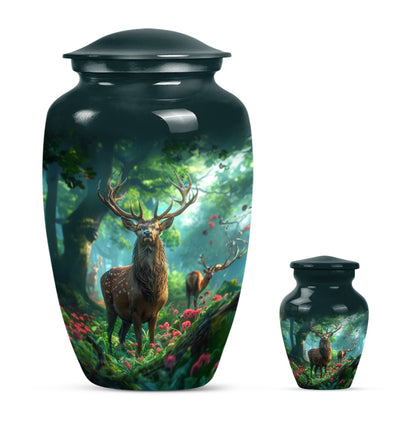 Classic Gramophone themed Deer Urn for human ashes.