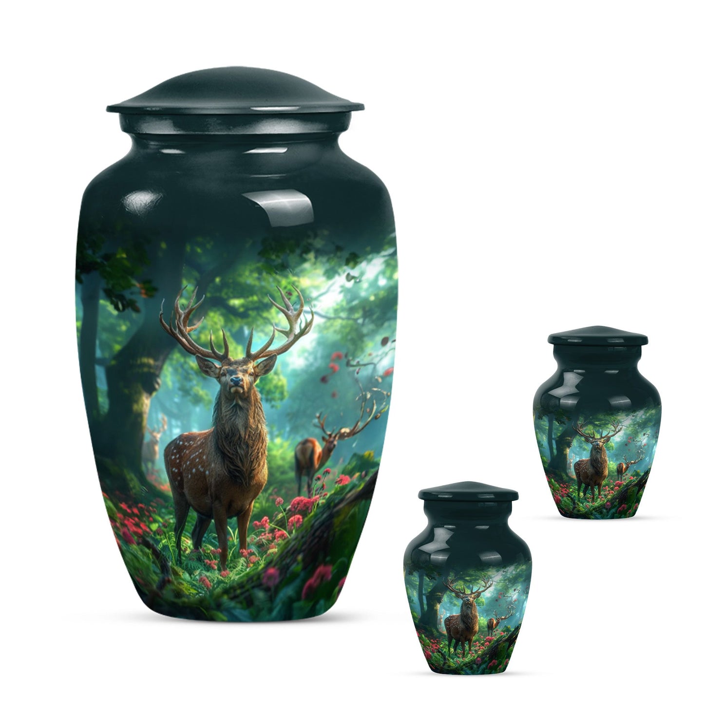 Classic Gramophone themed Deer Urn for human ashes.