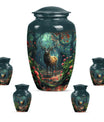 Deer Theme Large Urn With 4 Keepsake Urn