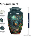 Classic 10-inch deer cremation urn with Gramophone theme, personal engraving option