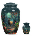 Deer Theme Large Urn With 1 Keepsake Urn