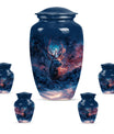 Deer Theme Large Urn With 4 Keepsake Urn