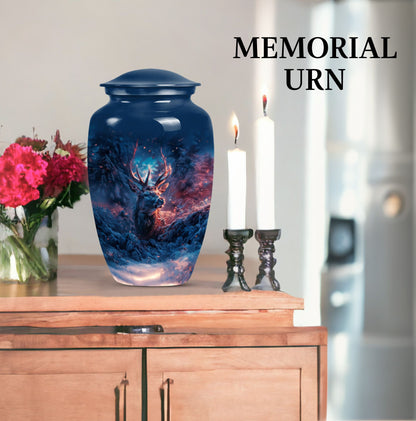 10-inch classic gramophone-themed Aluminium deer urn.