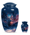 Deer Theme Large Urn With 1 Keepsake Urn
