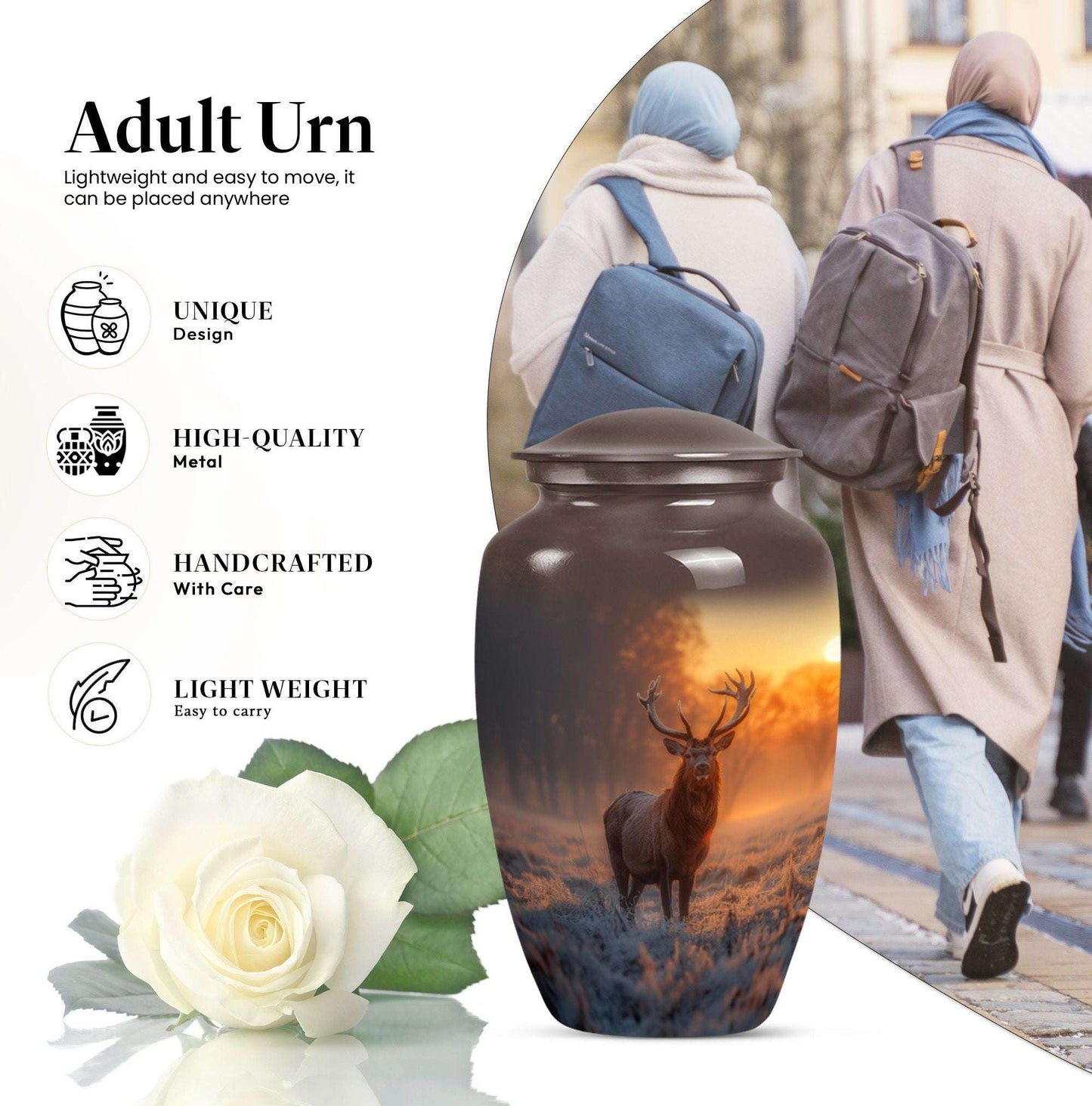  gramophone-themed deer memorial medium urn