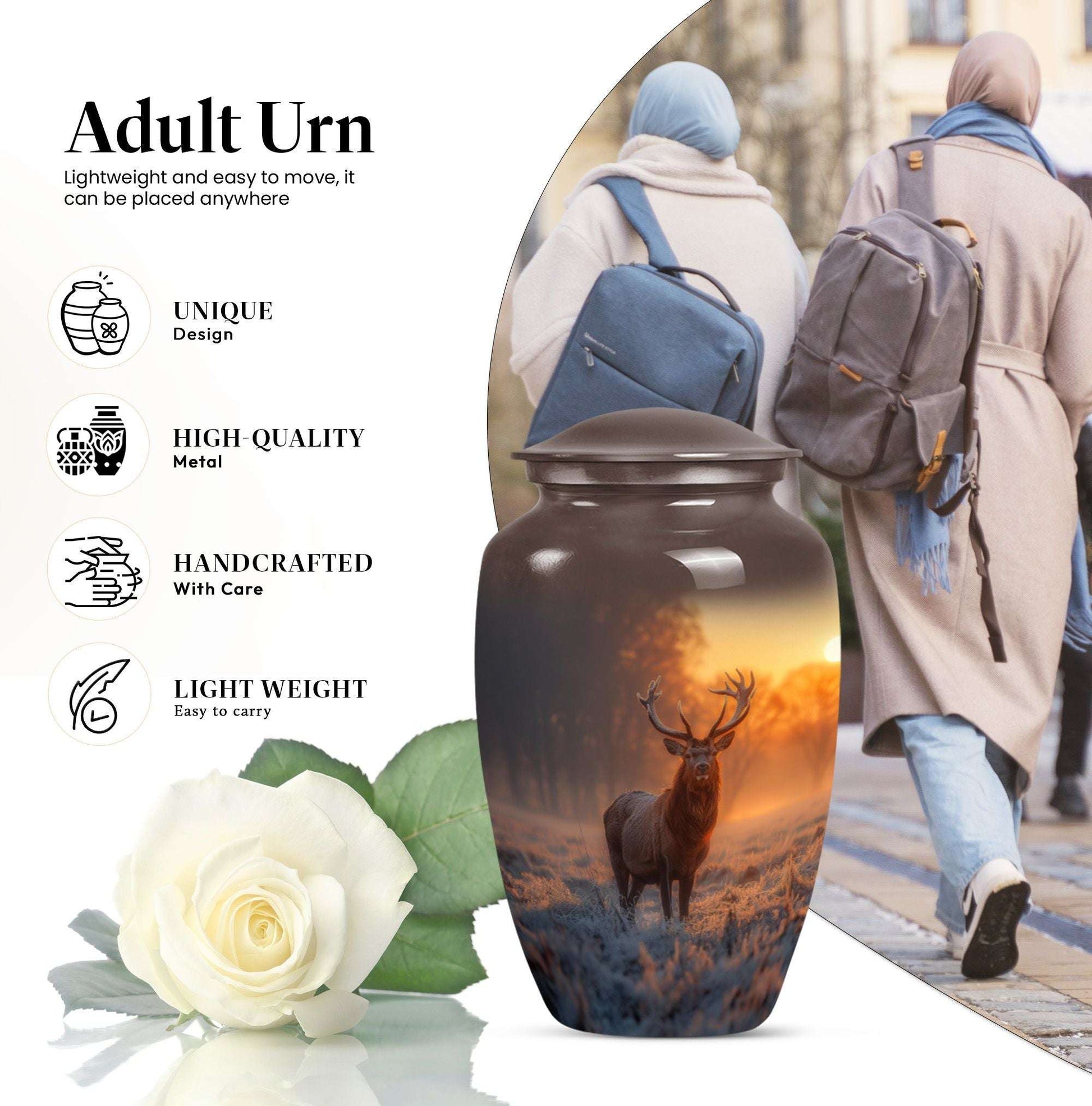  gramophone-themed deer memorial medium urn