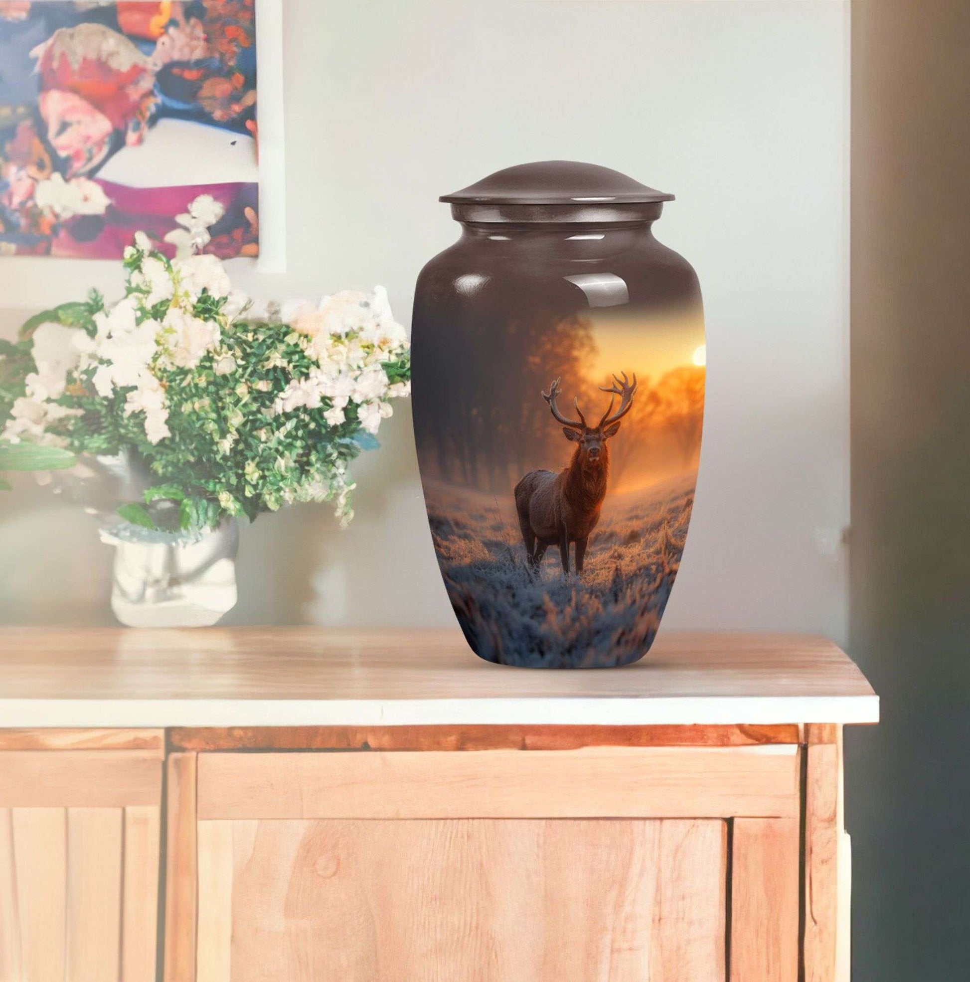  gramophone-themed deer memorial medium urn