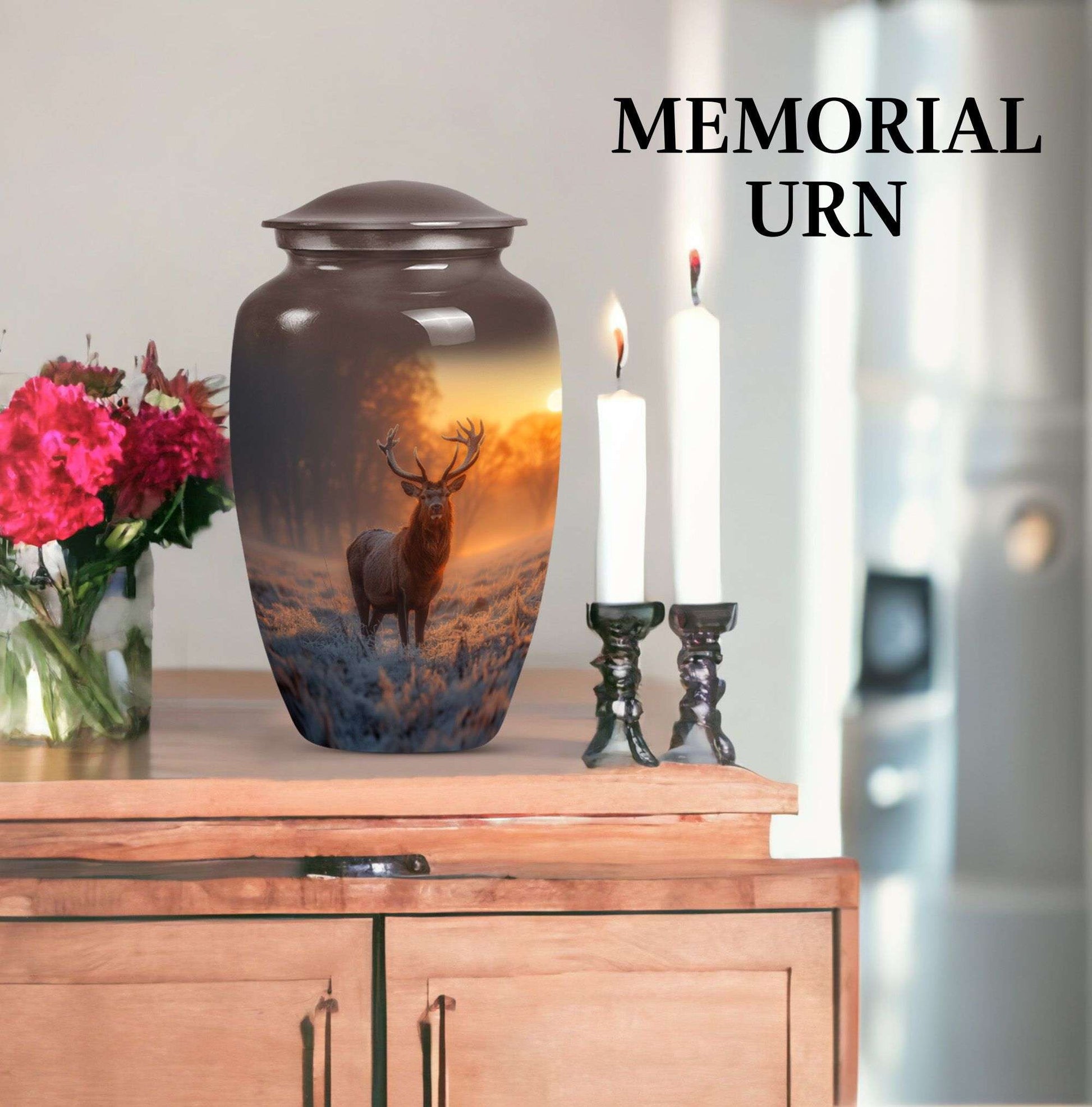  gramophone-themed deer memorial medium urn