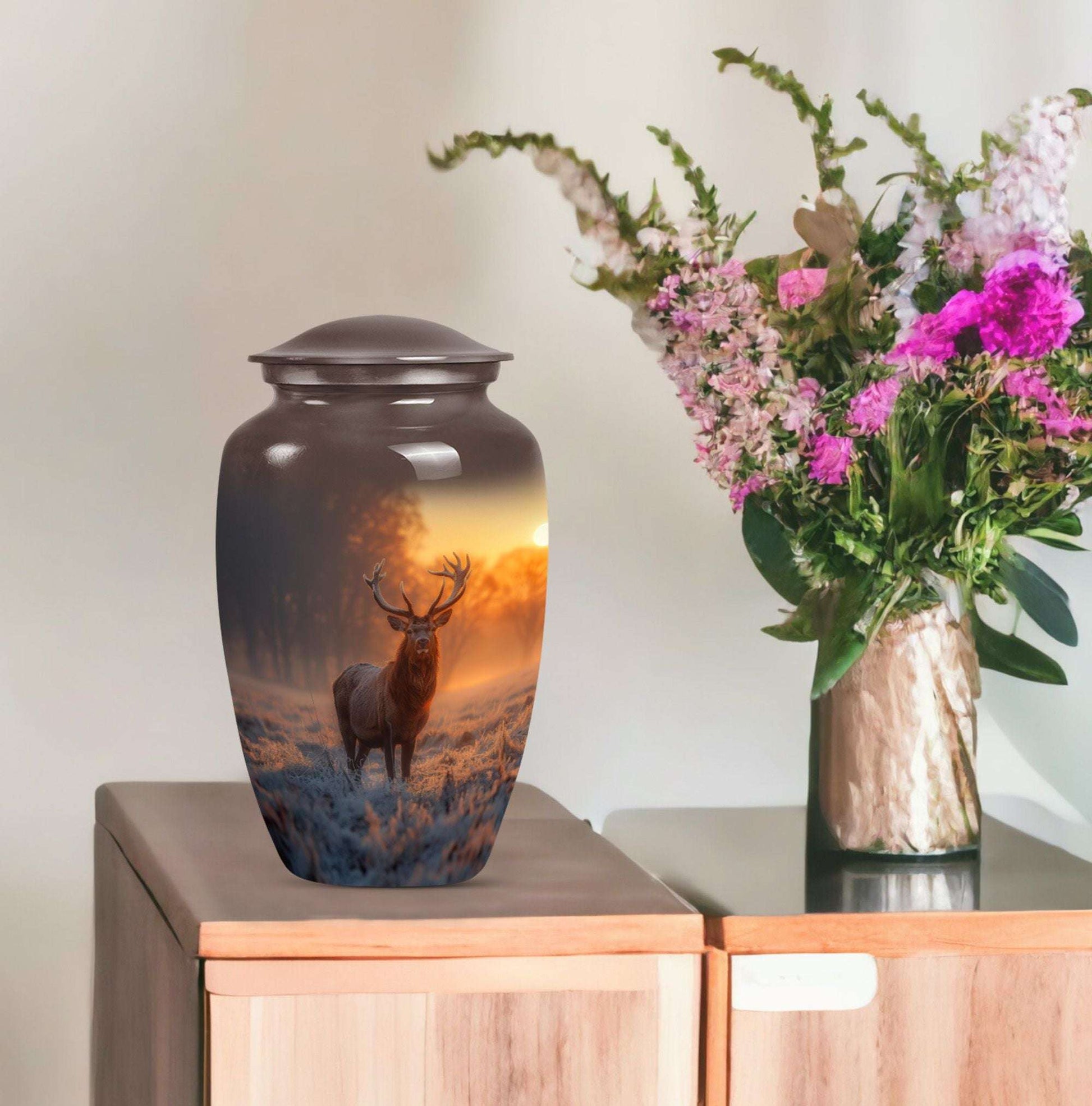  gramophone-themed deer memorial medium urn