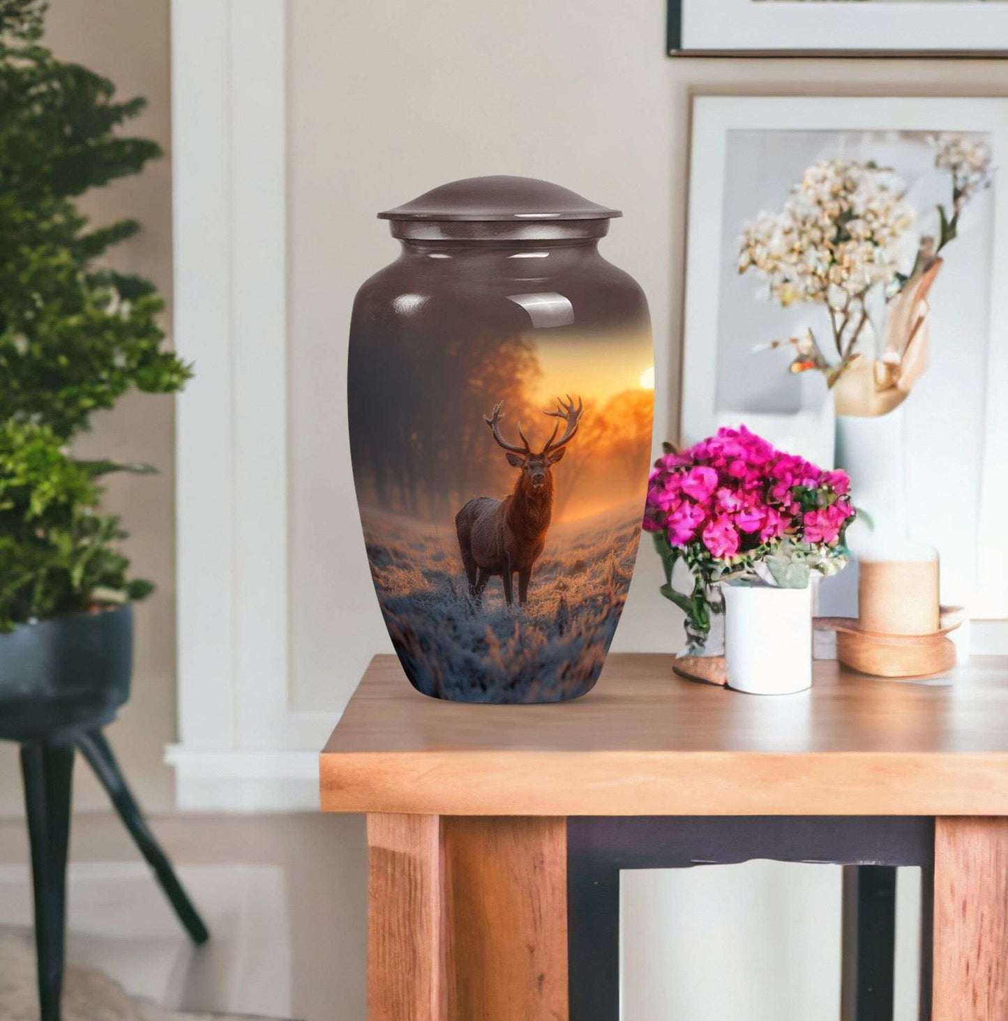  gramophone-themed deer memorial medium urn