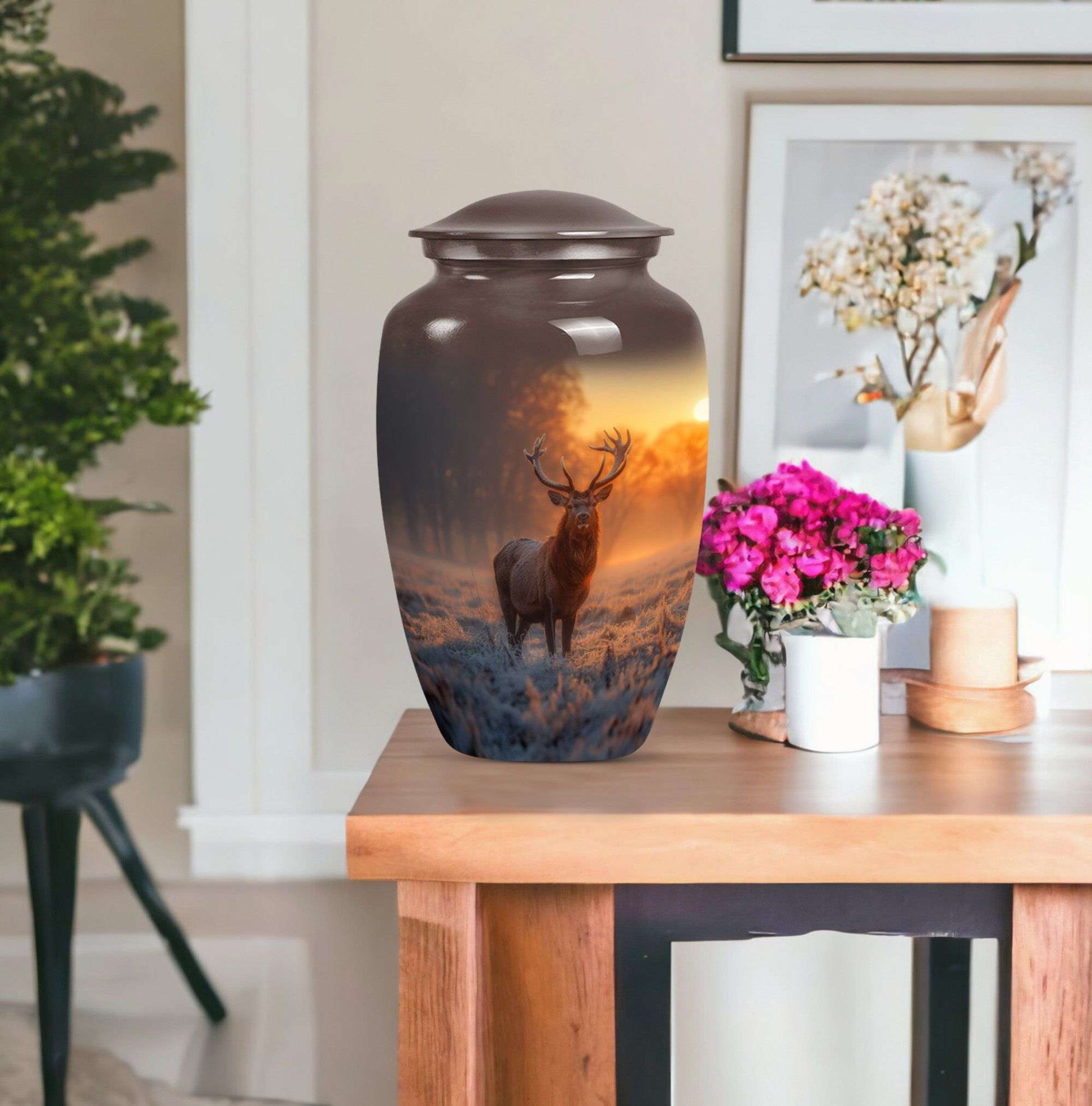  gramophone-themed deer memorial medium urn