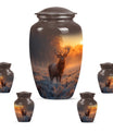 Deer Theme Large Urn With 4 Keepsake Urn