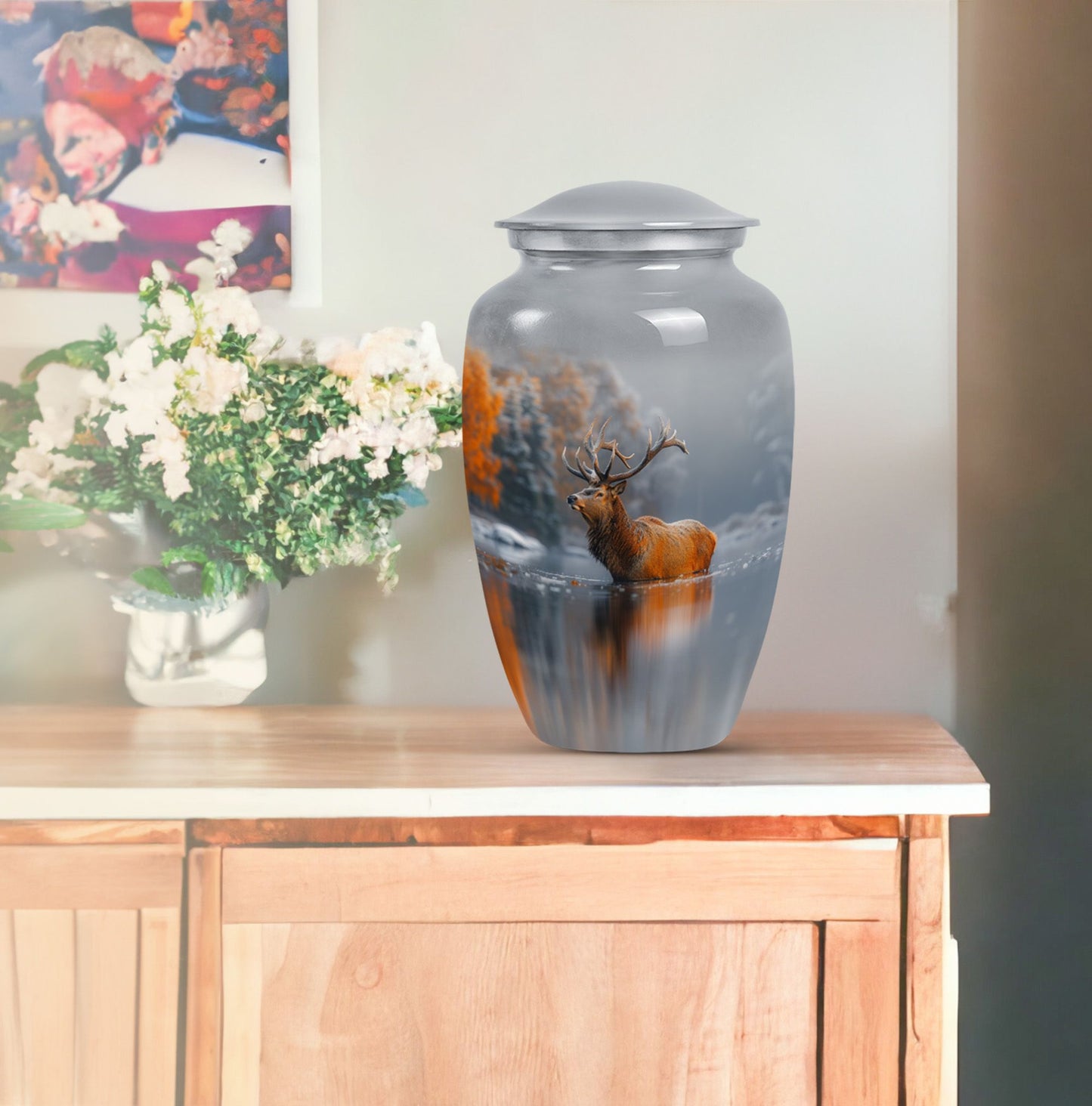deer urn for adult female cremation ashes