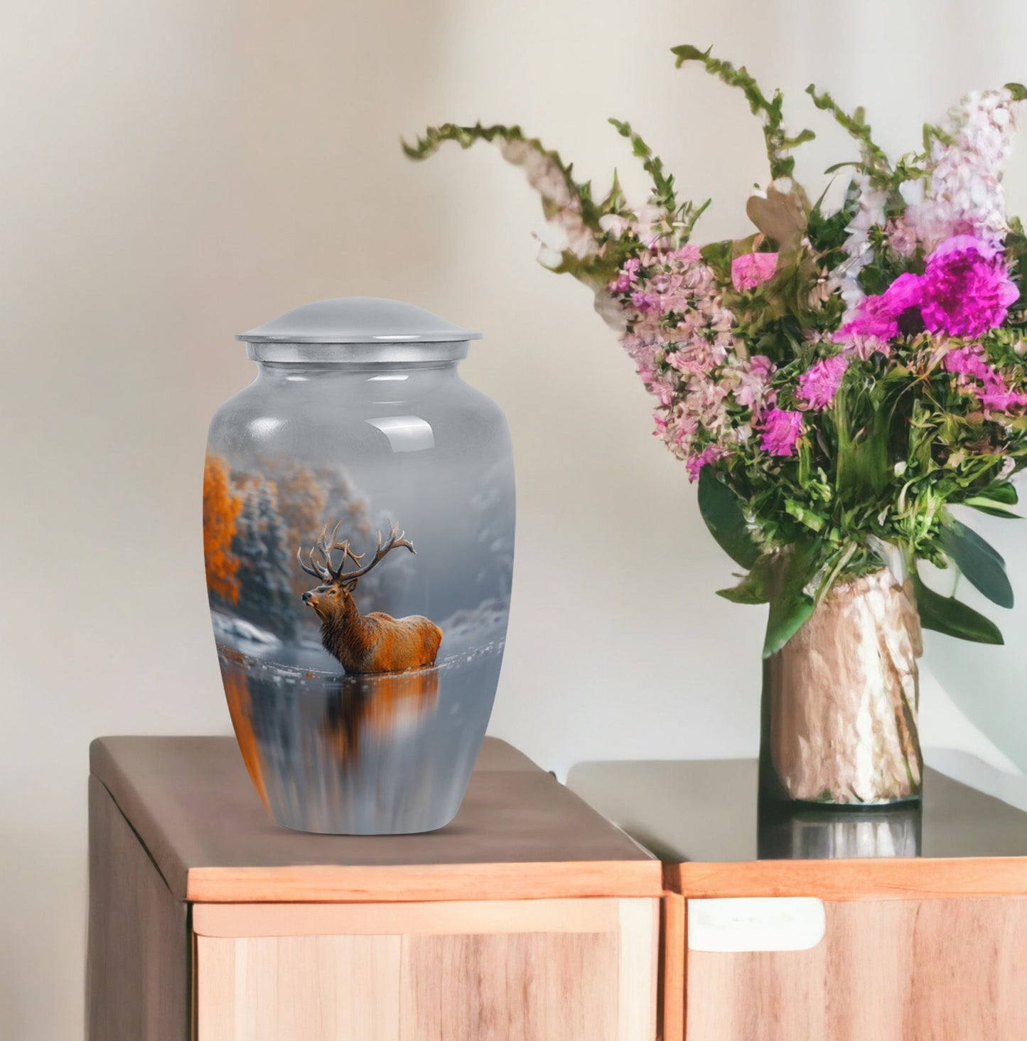 deer urn for adult female cremation ashes