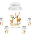 Deer Family Theme Large Urn With 4 Keepsake Urn