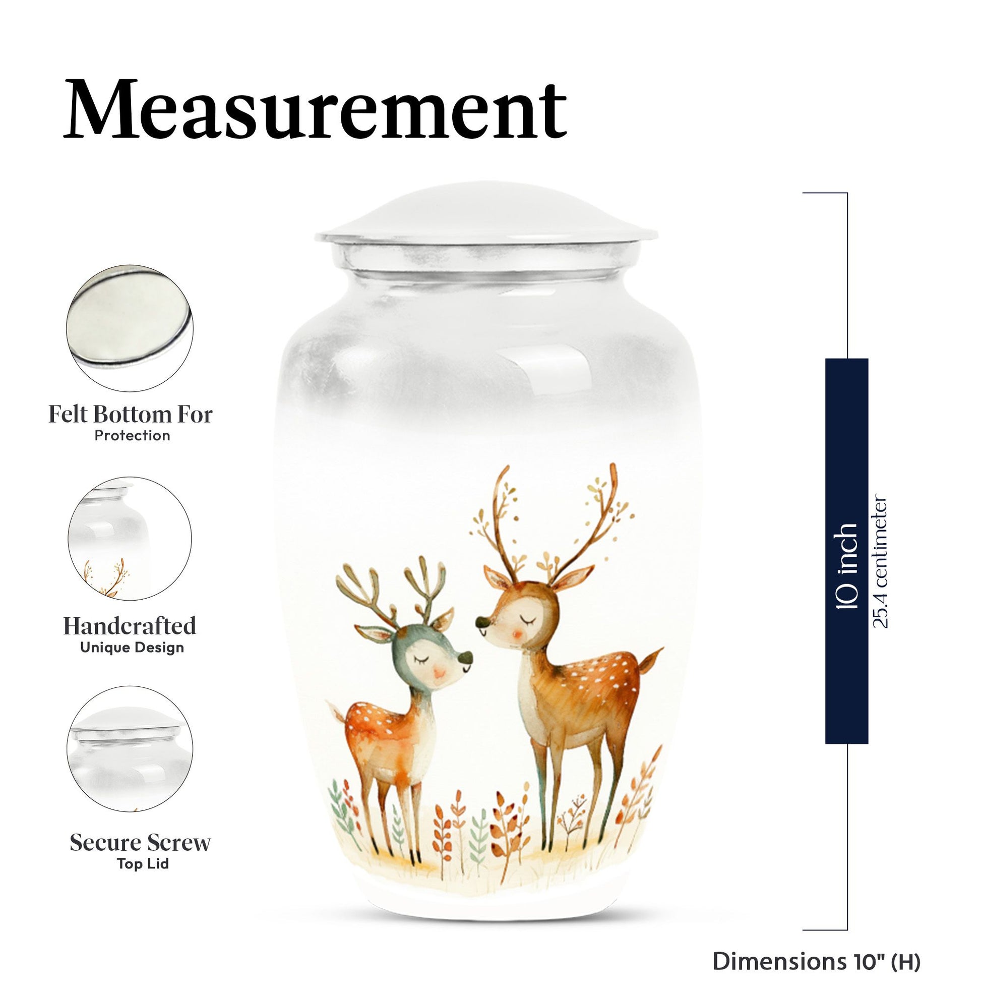 Classic 10-inch deer urn