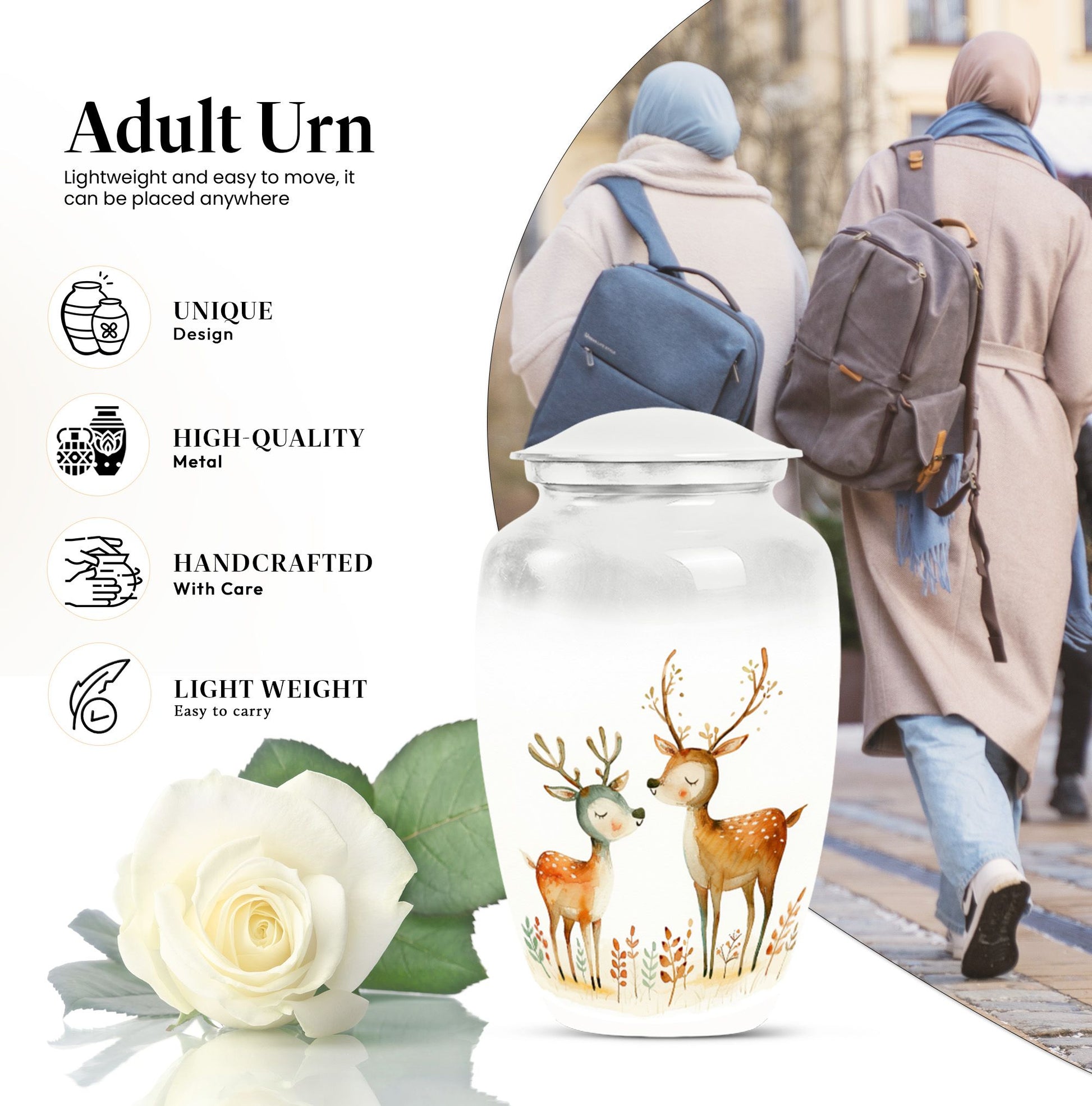 Classic 10-inch deer urn
