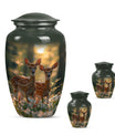 Deer Family Theme Large Urn With 2 Keepsake Urn