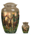 Deer Family Theme Large Urn With 1 Keepsake Urn