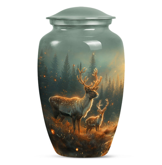 10-inch aluminium deer urn for cremation ashes.