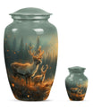 Deer Family Theme Large Urn With 1 Keepsake Urn