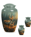 Deer Family Theme Large Urn With 2 Keepsake Urn