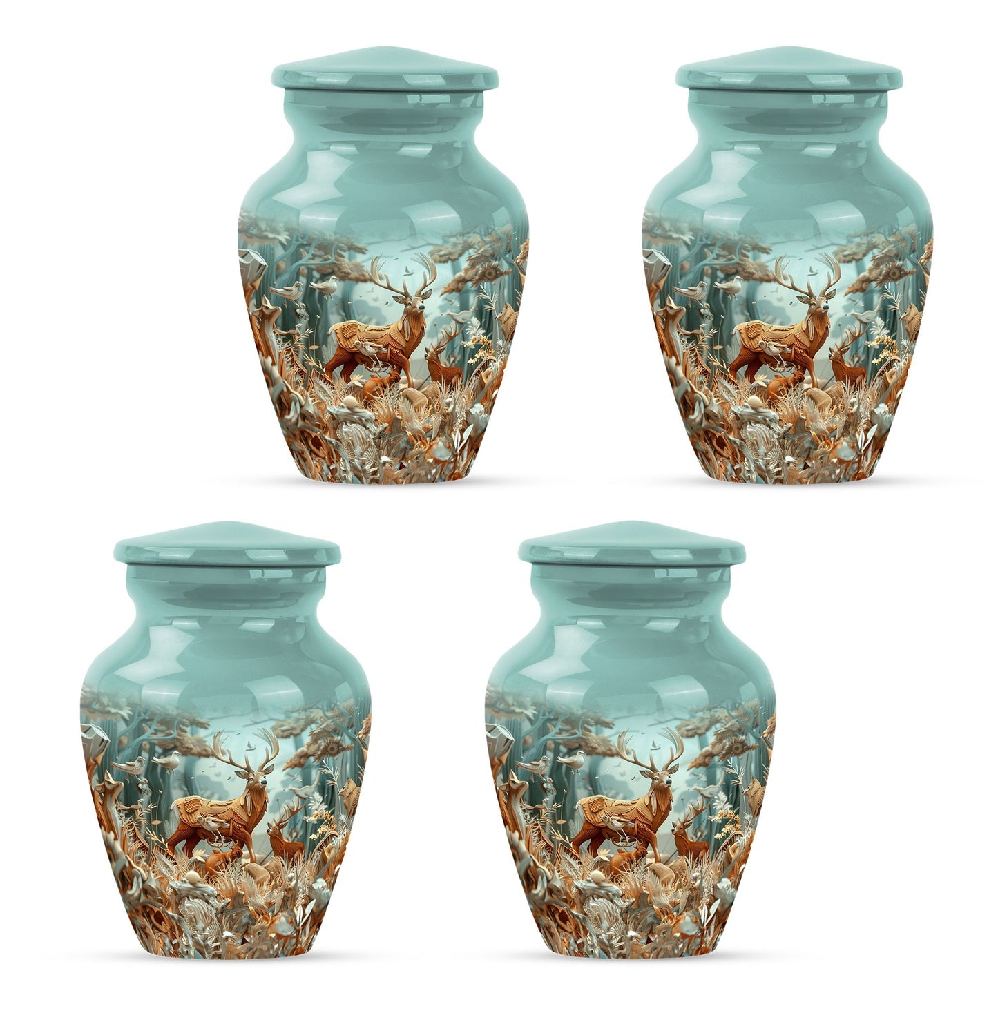 Deer Family Theme 3 Inch Keepsake Pack of 4