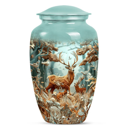 10-inch classic gramophone themed deer urn for human ashes 