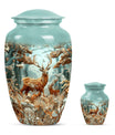 Deer Family Theme Large Urn With 1 Keepsake Urn
