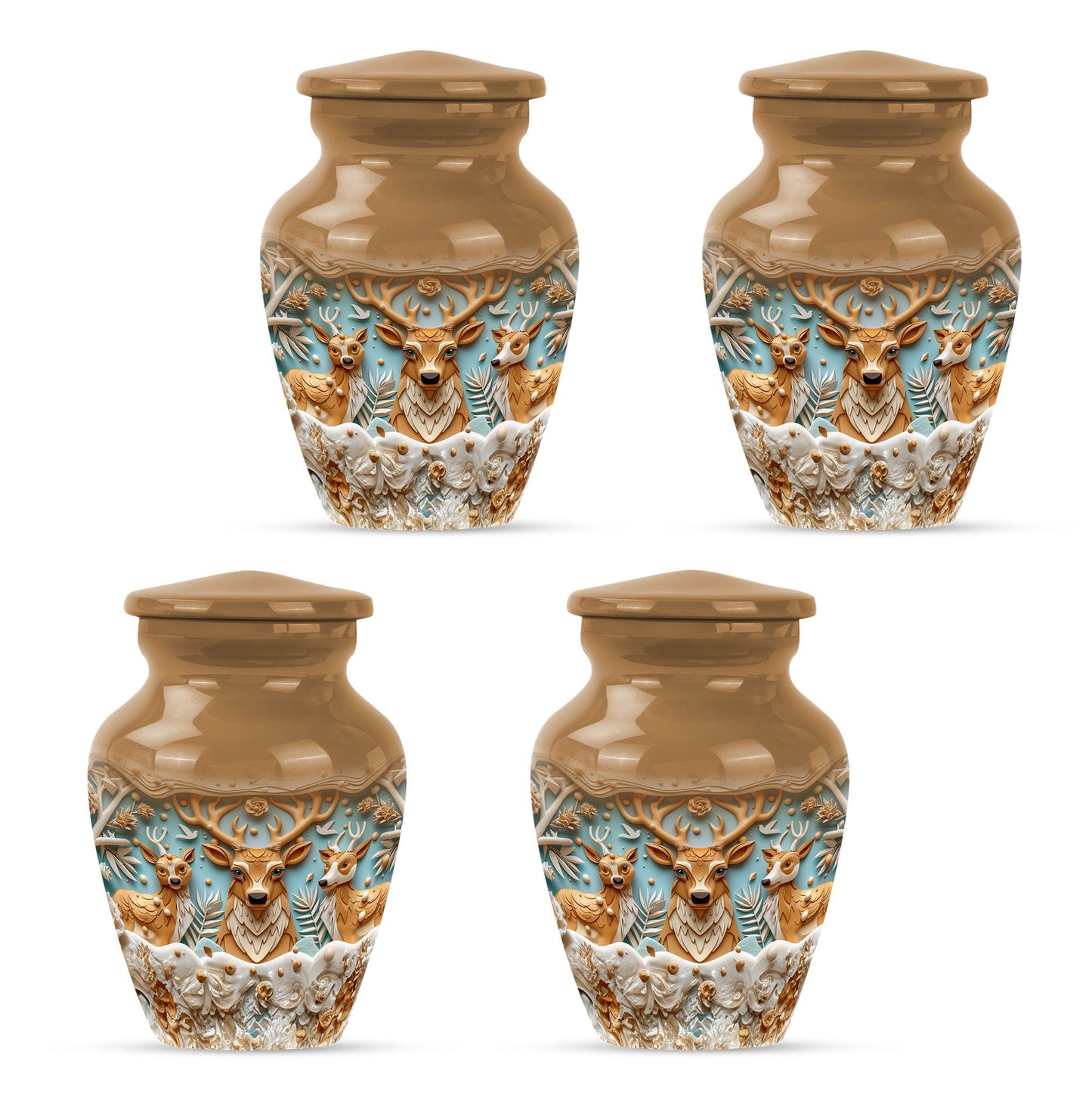 Deer Family Theme 3 Inch Keepsake Pack of 4