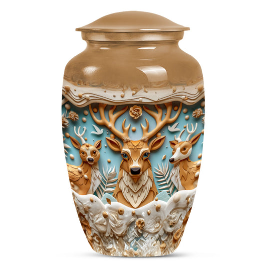 Deer Family Theme Large Urn 10 Inch